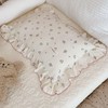 BuLuTu Beige Floral Toddler Pillowcase Muslin with Ruffles,Kids Girls Small
