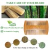EQLEF Wooden Beard Comb, Natural Green Sandalwood Beard Comb, Non-Static