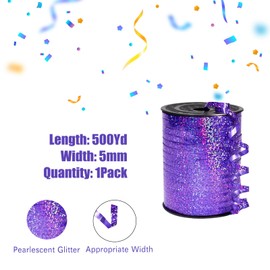 Geschenkband Tiefviolett 5mm Breit,450M Kräuselband Geschenkbänder Schleifenband Glitzer Ballonband Ringelband,Dekoband für Hochzeit Weihnachten Neujahr Geburtstag Geschenkverpackung Ballonverschlüsse