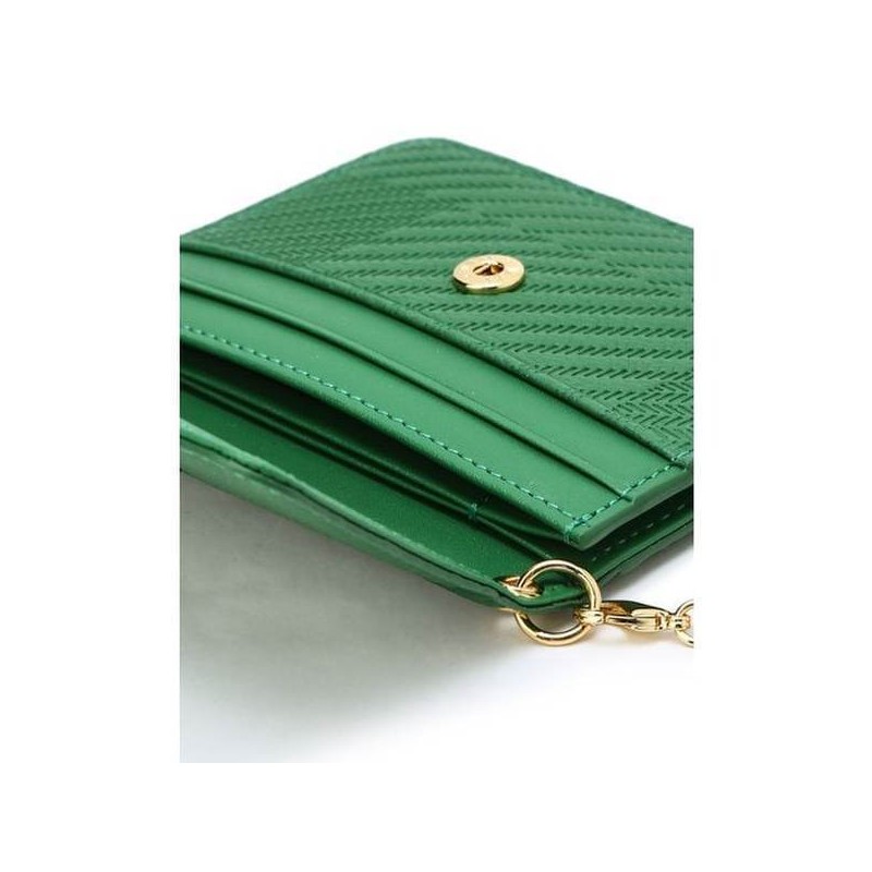 Daks (신세계강남점)DCHO4E162E2 그린 로고배색 소가죽 카드지갑 DCHO4E162E2 Green Logo Color-Blocked