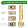 Solid Brass Hose Nozzle 2 Pack, Heavy Duty Adjustable High