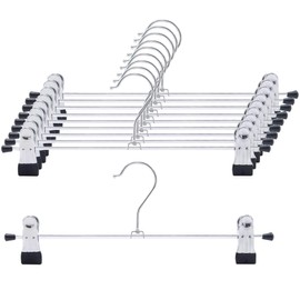 HOSUR Pants Hangers, Skirt Hangers, Slack Hangers, Multi-purpose, Non-Slip, Non-Trace, Anti-Crack, 360 Degree Swivel Hook, Adjustable Size, Slim, Space Saving, Laundry Drying