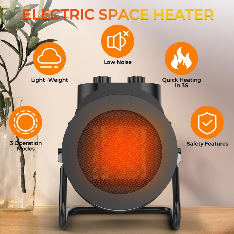 Elevoke Space Heaters for Indoor Use, 1500W PTC Electric Heater