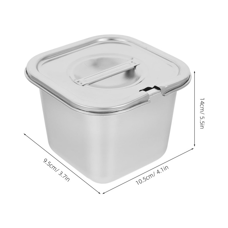 DEARMAMY Ice Cream Storage Box Metal Container with Lid Ice