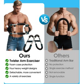 CIRQUISTA Twister Arm Trainer for Men, Adjustable 50-130Lbs Chest Workout Equipment, Arm Trainer, Twister Arm Trainer Portable Shoulder Strength Exerciser Machine for Fitness People