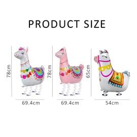 Pack of 3 Alpaca Balloons, Simulated Animal Aluminium Foil Balloons, Changing Alpaca Balloons, Party Atmosphere Balloons, Children's Birthday Party Decorations