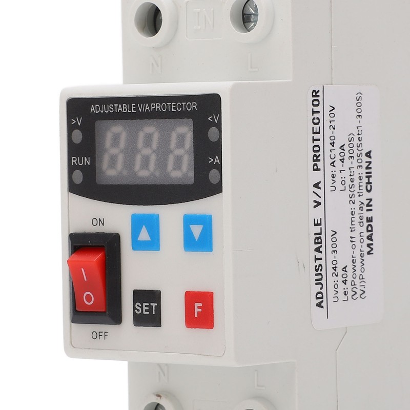 Over Under Voltage Protective Device Adjustable Auto Reset Protector 240V‑300V