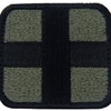 Medic Cross Tactical Embroidered Velcro Patch Olive and Black