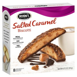 3 Boxes of Nonni's Biscotti, Salted Caramel 8 per Box for Total of 24 Biscotti