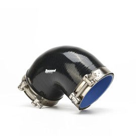 Tucool Racing 90 Degree Elbow Coupler Silicone Hose ID 5" with 2PCS T-Bolt Clamps (Black, 127mm (5"))