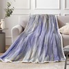 Purple Throw Blanket, Boho Blankets Abstract Soft Fleece Blankets for