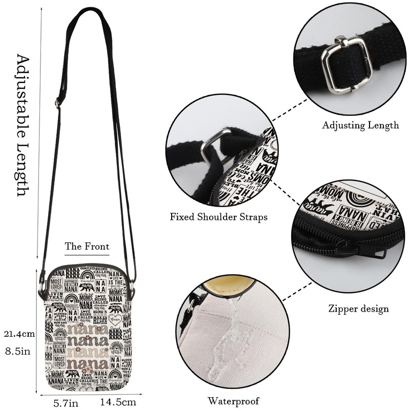 WCGXKO Nana Crossbody Purses Bag Grandma Gift Grandmother Messenger Bag