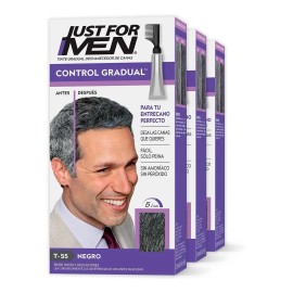 Tinte Just For Men Control Gradual Negro 3 Pack T-55 Moreno-negro