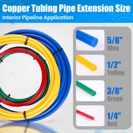 WISSCOOL 4Pcs Conditioning Copper Tubing Pipe Extension 1/4" 3/8" 1/2" 5/8" Sizes AC Copper Pipe Bender for HVAC Refrigerator Repair Tube Bender Set