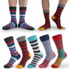 FULIER Mens 5 Pairs Novelty Funky Colorful Smart Design Comfort