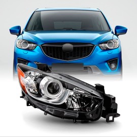 AKKON - Fits 2013 2014 2015 2016 Mazda CX-5 [Halogen Type] Projector Chrome Clear Headlight Right Passenger Side