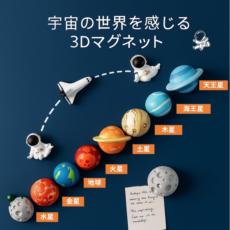 Lebonarier 9 Pcs Space Magnet Strong Magnet for Refrigerator Whiteboard