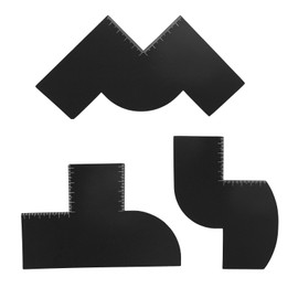 lasuroa 3stk Friseur-Verbesserungskarten mit Messindikatoren, 3-Formen-Haaransatz-Formungswerkzeug Schwarze Bartführungsvorlage Wiederverwendbare Farbspray-Haarlinienwerkzeuge für Männer