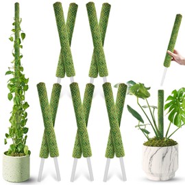DUSPRO 10Pcs 22'' Green Stackable Mesh Moss Pole for Plants Climbing Vine Supporting Monstera Trellis, for Indoor Plants Extendable Plant Pole Moss Sticks, for Potted Plant Stakes