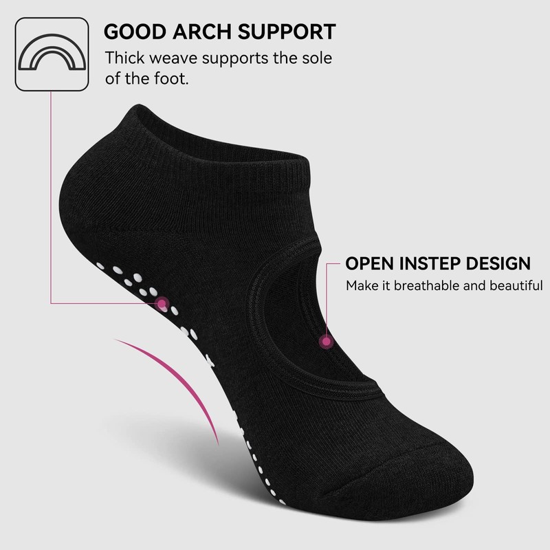 Yoga Socks Non Slip Skid Socks with Grips Pilates Ballet