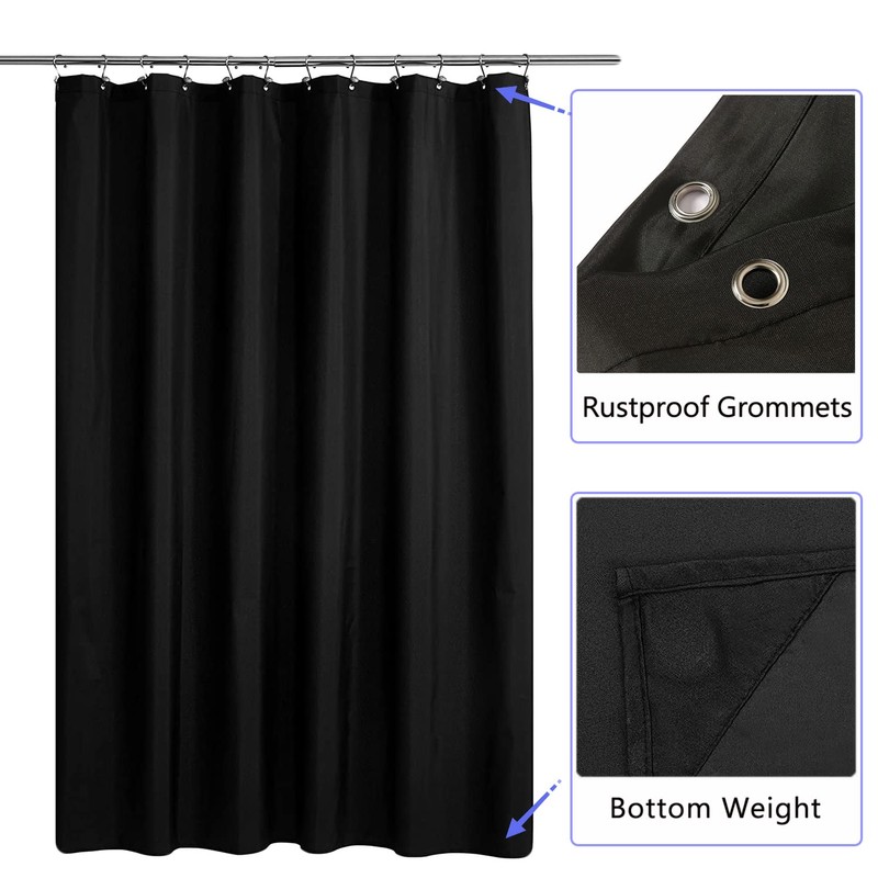 LLSCL Fabric Shower Curtain Liner, Waterproof Hotel Quality, Bathroom Curtains