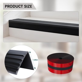 Storystore Stair Edge Trim，40FT Stair Nosing Trim Self Adhesive & Stair Edge Protector，Peel and Stick Stair Nosing for Indoor/Outdoor - Black