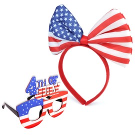 Needzo 4th of July Party Accessory Set, USA Flag Headband and Sunglasses, One Size Fits Most, 2 Items