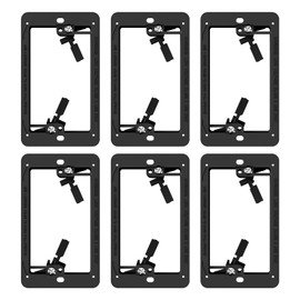 Low Voltage Mounting Bracket 1 Gang for Ethernet Wall Plate, 6 Pack Low Voltage Box for Telephone Cord, Network Cable, Hdmi Cable, Coax Cable, and Speaker Wire, Black