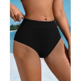 YELAIVP Cheeky High Waisted Bikini Bottoms for Women Scrunch Butt Bikini Bottoms Tummy Control Swim Bottoms for Women
