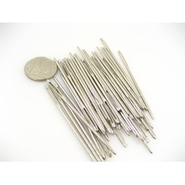 the sew shack 40pcs 7cm Large Eye Metal Blunt Wool Hand Knitting Yarn Needles Binca Cross Stitch Knitting Needle, silver
