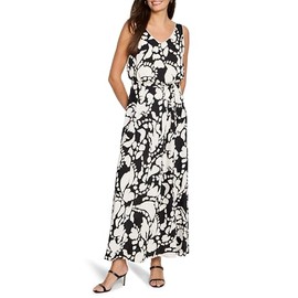 NIC+ZOE Women's Evening Petal Bianca Dress, Black Multi