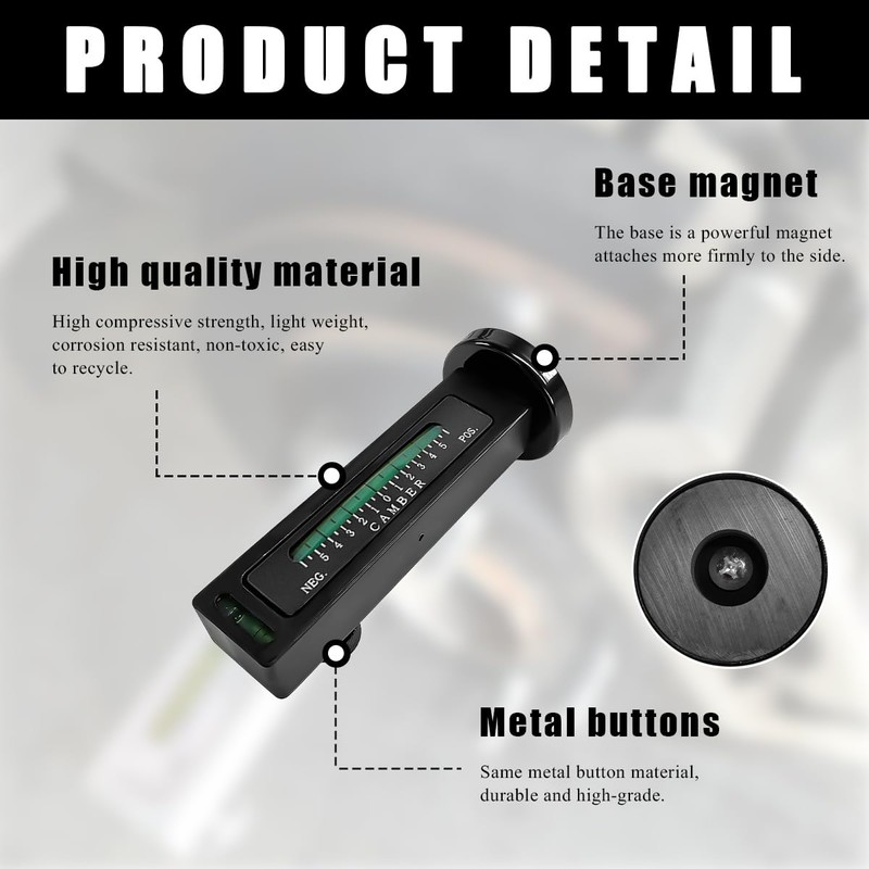 KVAEY Adjustable Magnetic Gauge Tool, Camber Caster Strut Wheel Hub
