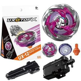 Beyblade X U.X-12 Ghost Circle Beyblade Xtreme with LED Grip Launcher Set – Perfect Birthday Gift, Stress Relief - Quantity: Sting Launcher + Grip