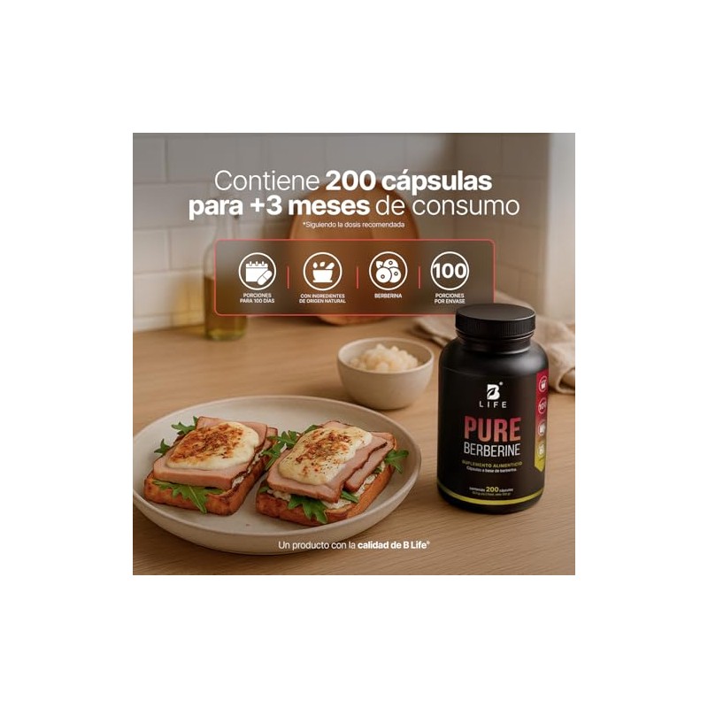 B Life Berberina HCL Pura 1000 mg | 200 Cápsulas