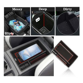 YEE PIN AUD i Q3 F3 2019-2022 2023 Centre Console Glove Box for Armrest Organiser Q3 F3 Sportback Storage Box with Non-Slip Mat Q3 F3 2022 Accessories
