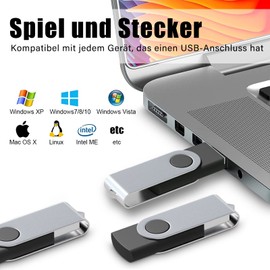 1GB Swivel Flash Memory Drive Flash Grive USB Memory Sticks, 20 stück Schwarz
