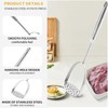 Heavy Duty Mashed Potatoe Masher, Stainless Steel Professional, 34 cm