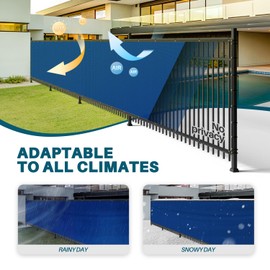 COARBOR 8' x 36' Fence Privacy Screen Heavy Duty Windscreen Fencing Mesh Shade Net Cover for Garden Wall Backyard Patio Deck and Porch, Blue