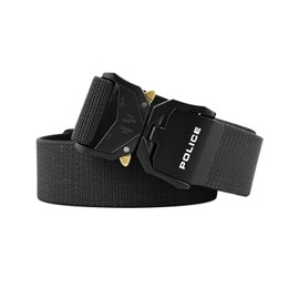 Police Mens Womens Military Elastic Tactical Belt with Metal Buckle Quick Release Shortenable with Gift Box, black