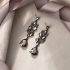EVER FAITH Women's Marquise Crystal Dangle Earrings, Cluster Leaf Art