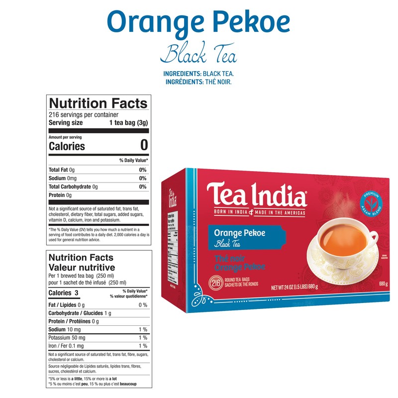 Tea India Orange Pekoe Black Tea Chai Flavorful Blend Of