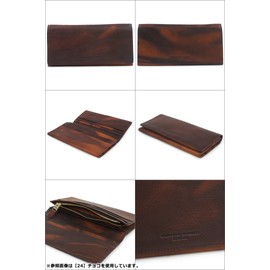 Catherine Hamnet London 490-59203 Premium Italian Vegetable Tanned Leather Fluid Long Wallet, orange