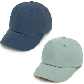 Sea Zaela Toddler Boys Baby Girls Baseball Hats Summer Caps Kids Baseball Caps Toddler Sun Hat Adjustable Size for 6M-2Y Sage Green & Navy Blue