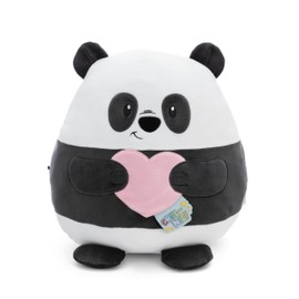 NICI CHILL-NICI Panda Cuddly Toy with Heart, 30 cm, Fluffy Stuffed Toy Made of Marshmallow Texture Material for Cuddling, Playing and Loving, Ideal Cuddly Cushion - 61405