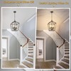 4 Light Chandelier Lighting, Industrial Ceiling Light Black Lantern with