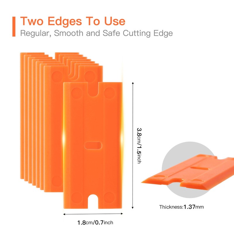NEWISHTOOL Plastic Scraper With 300 PCS Double Edged Replacement Blades