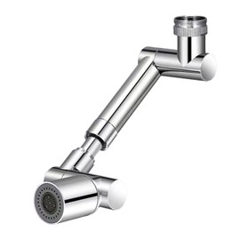 Universal Faucet Extender 1440 Degree Swivel Faucet Extender Sink Aerator Kitchen Bathroom Rotatable Spray Attachment Silver