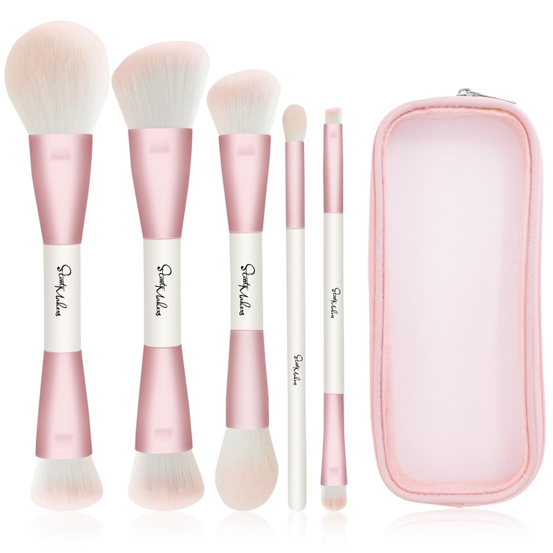 START MAKERS Brochas de Maquillaje, Set de Brochas Rosadas de