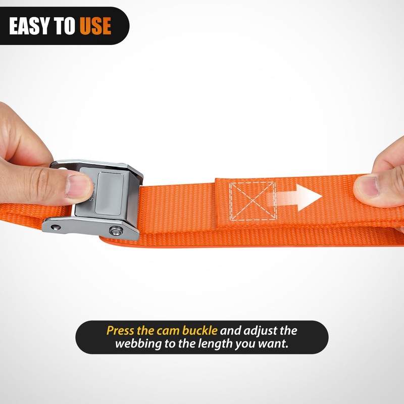 Nilight Motorcycle Tie Down Straps 1.5”×8’ Heavy Duty Cambuckle with