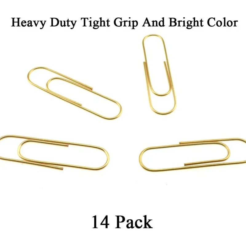 Paperclips Extra Grandes 10 Cm Vinilo Dorado Brillante
